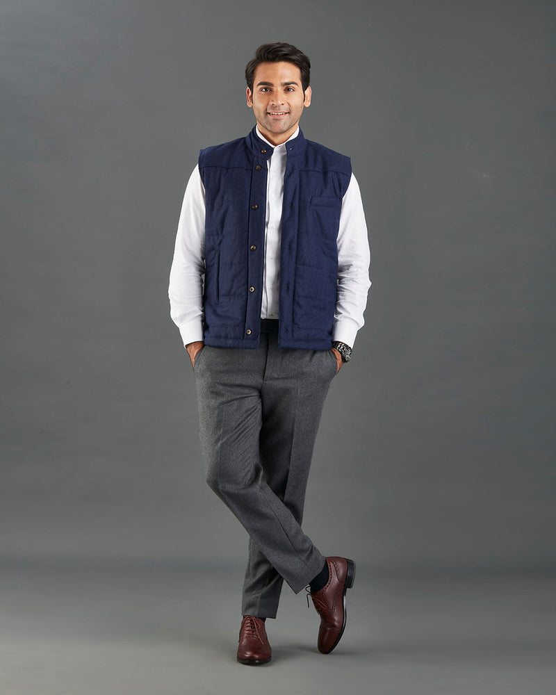 VBC Navy Flanell Steppweste / Weste