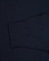 EZS Merino Wool Navy Long Sleeve Polo