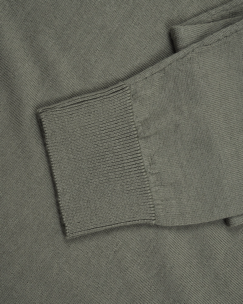 EZS Merino Wool Pale Olive  Long Sleeve Polo