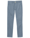 Coton : Chino en sergé bleu pigeon