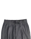 Marineblaue Denim-Herringbone-Hose mit Kordelzug