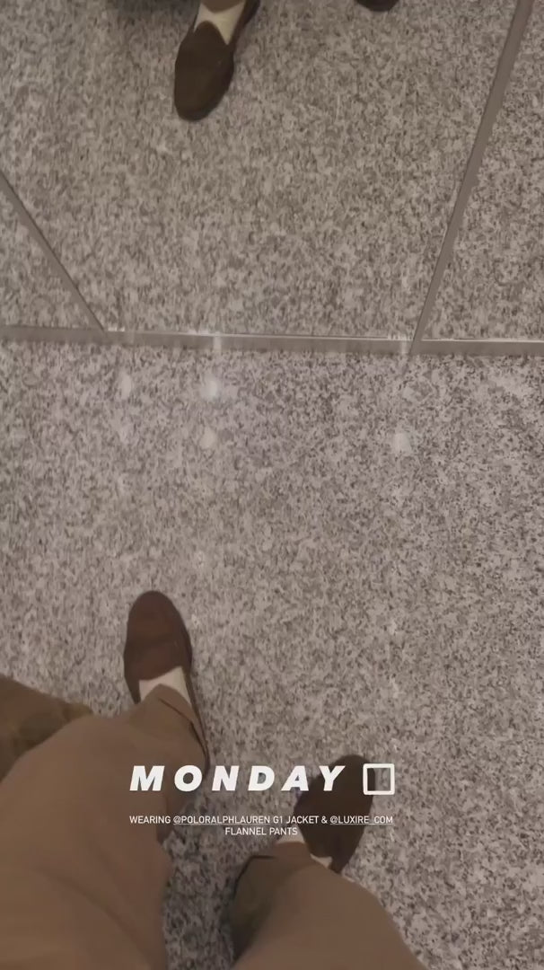 VBC: Sandfarbene Hose aus Wollflanell mit hoher Taille