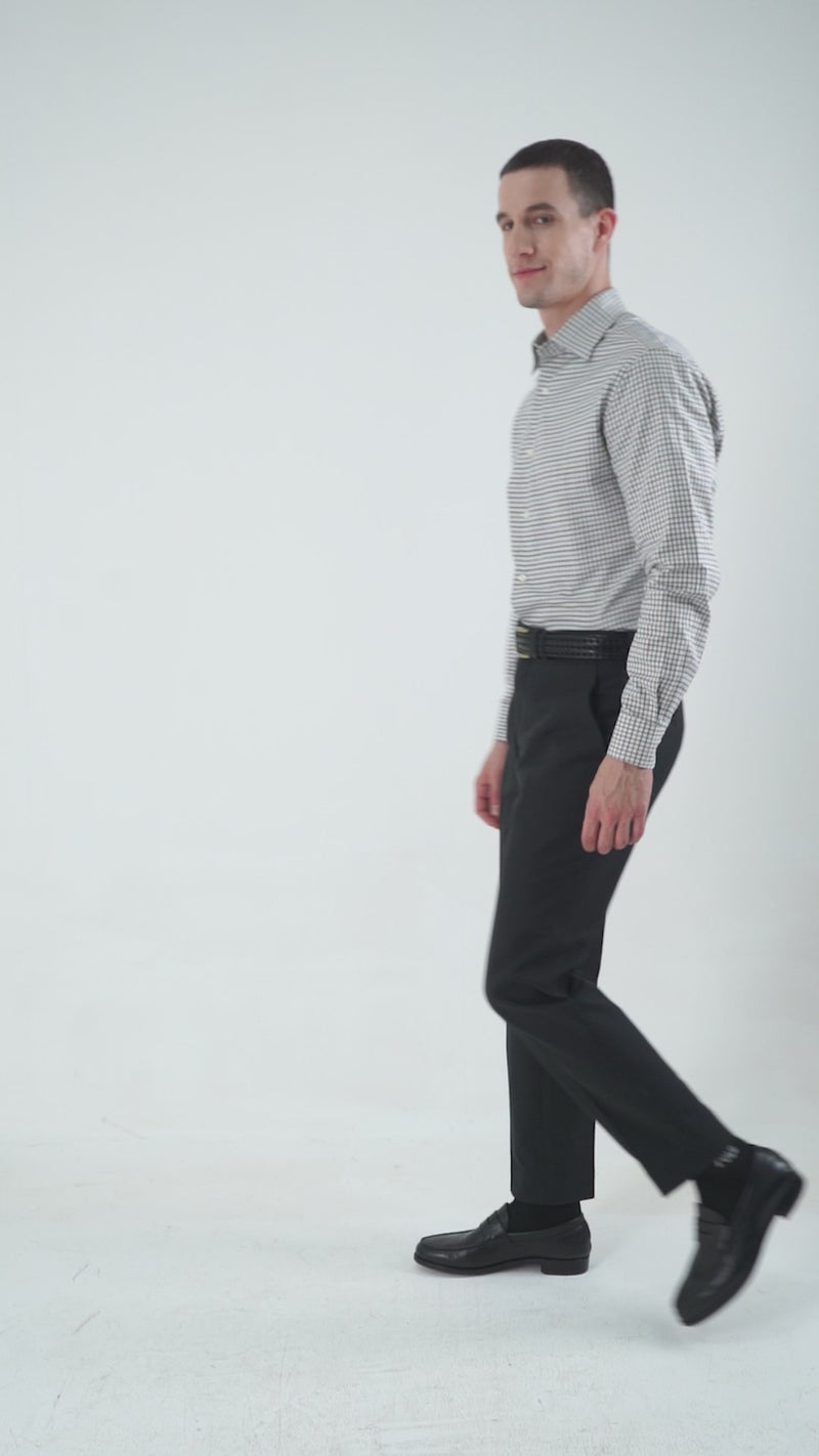 Braun-blauer Tattersall-Karo-Twill-Flanell