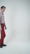 Rostfarbene Anzughose aus Twill
