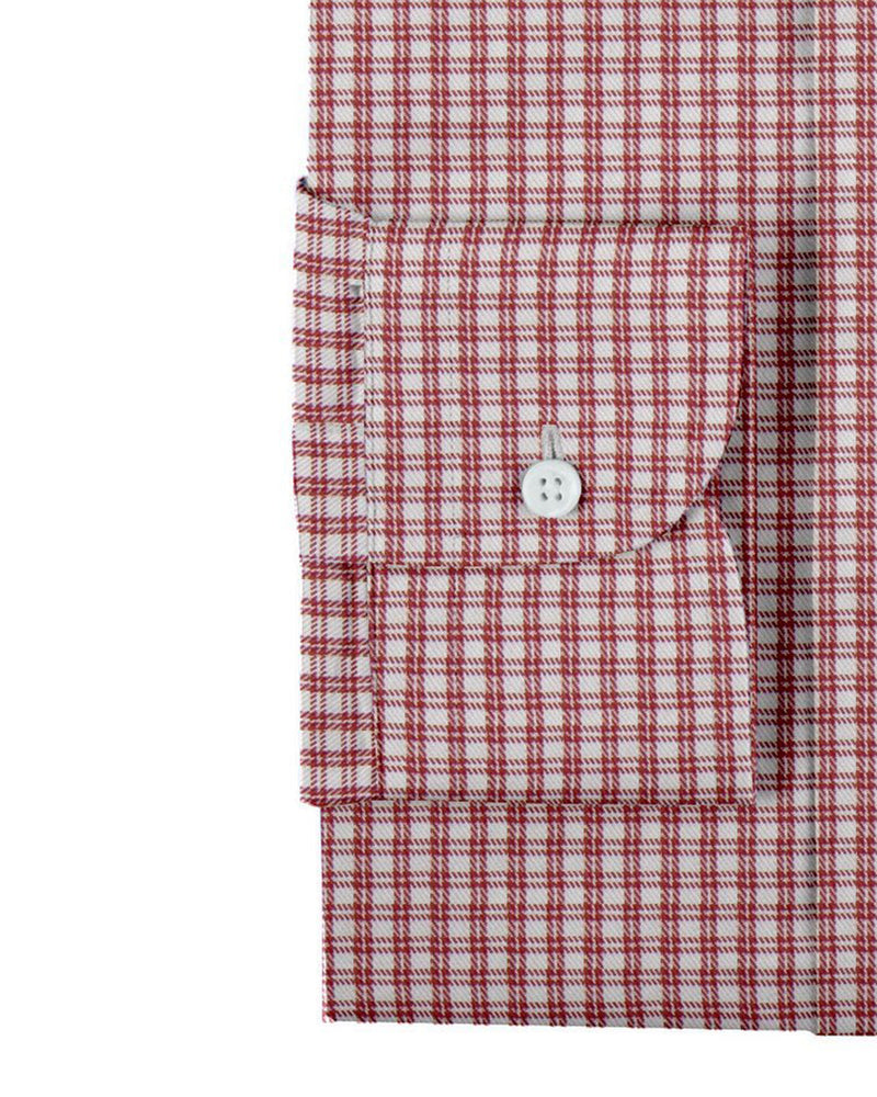 Chemise du vendredi : carreaux rouges à double épingle
