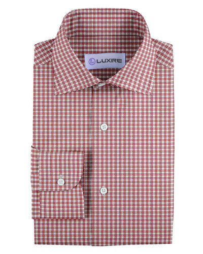 Chemise du vendredi : carreaux rouges à double épingle