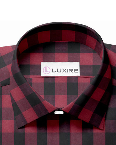 Chemise du vendredi : Rouge rubis, noir, vichy macro
