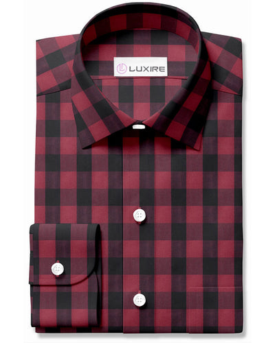 Chemise du vendredi : Rouge rubis, noir, vichy macro