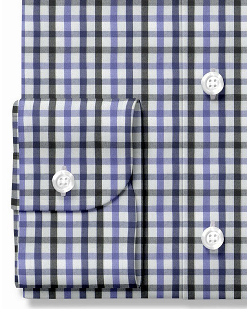 Freitag Shirt:Lila Blau Schwarz Tattersall