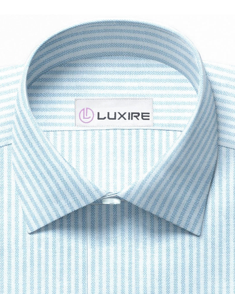 Hellblaues Kleid Streifen Oxford