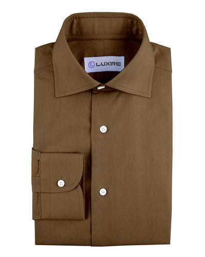 Twill-Hemd in Tortilla-Braun