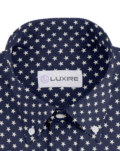 Étoiles imprimées en denim indigo