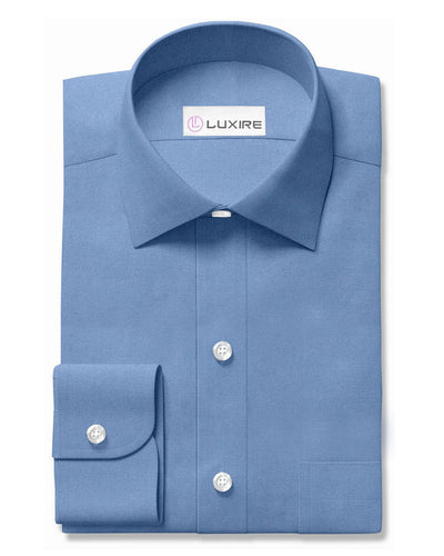 Chemise d'affaires bleue : douce, épaisse et infroissable