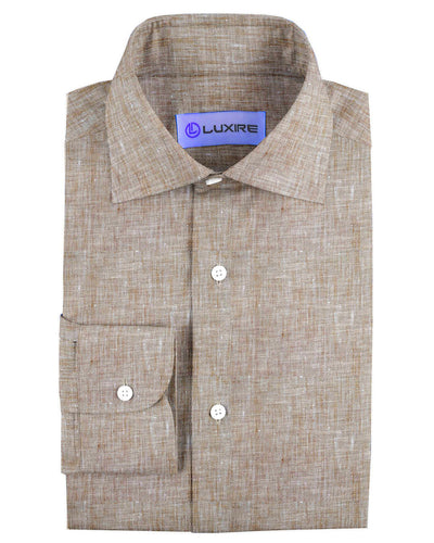 Pull en chambray de lin marron