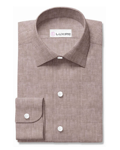 Lin : Toile claire marron et blanche
