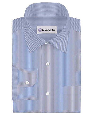 Robe bleu ciel à rayures en seersucker