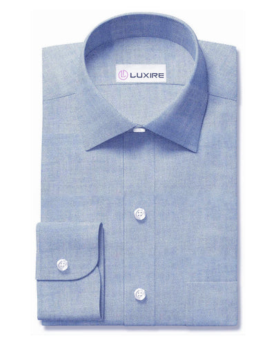 Oxford bleu clair à pois