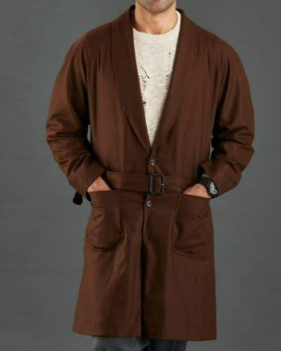 VBC Kaffeebrauner Flanell-Übermantel