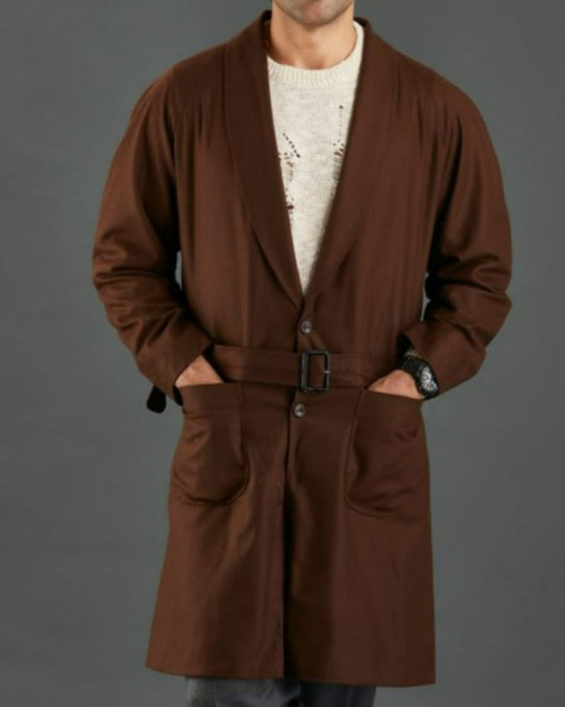 Manteau en flanelle marron café VBC