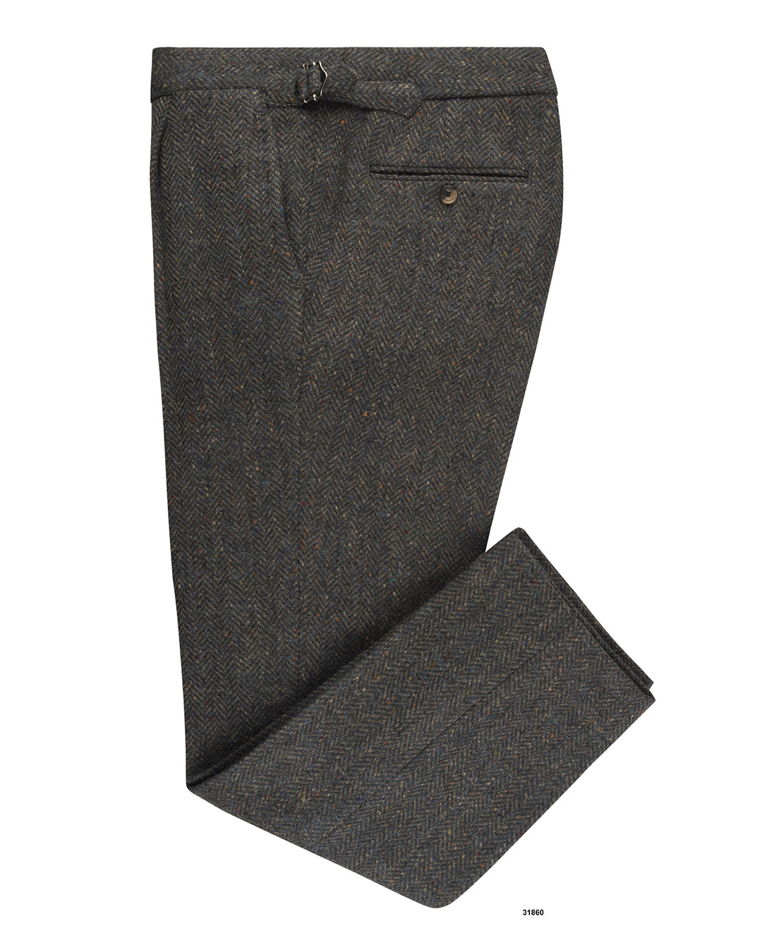 Molloy Herringbone Donegal Tweed Pants - Indigo