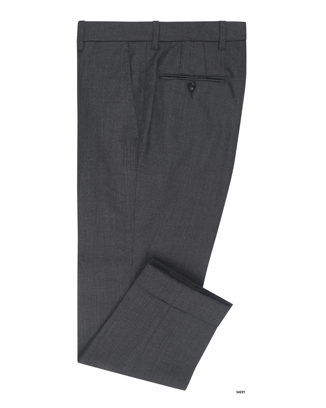 Dugdale Fine Worsted Pant- Dark Grey Textured Plain