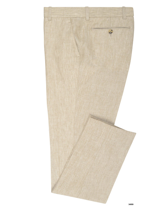 Linen: Natural Ecru Dress Pant