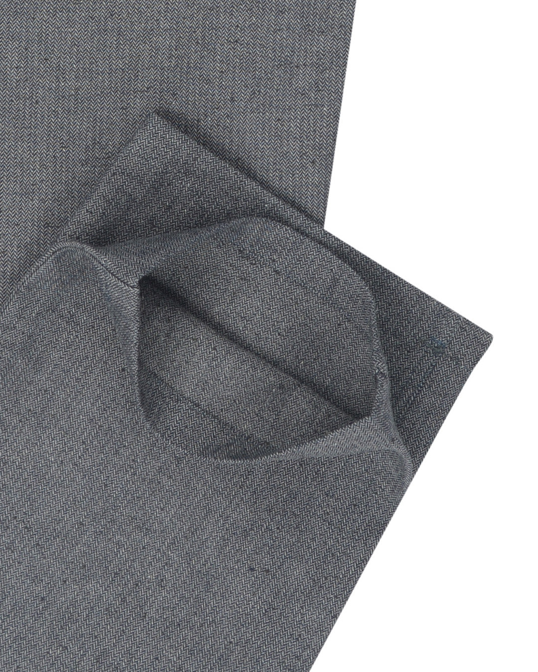 Denim: Navy Grey Slub Herringbone Jeans PRESET STYLE