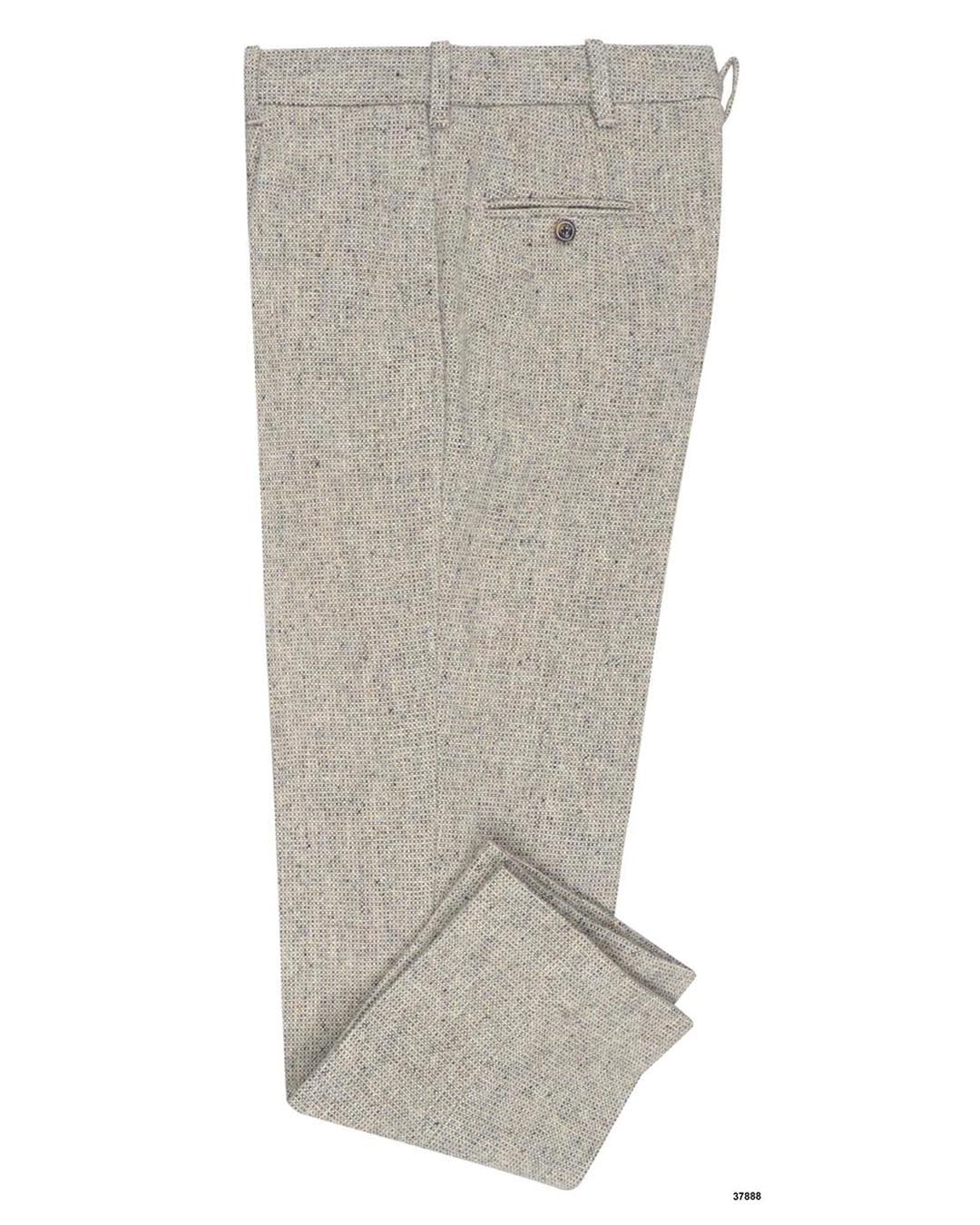 Molloy Plain Donegal Tweed Pants - Grey Opal