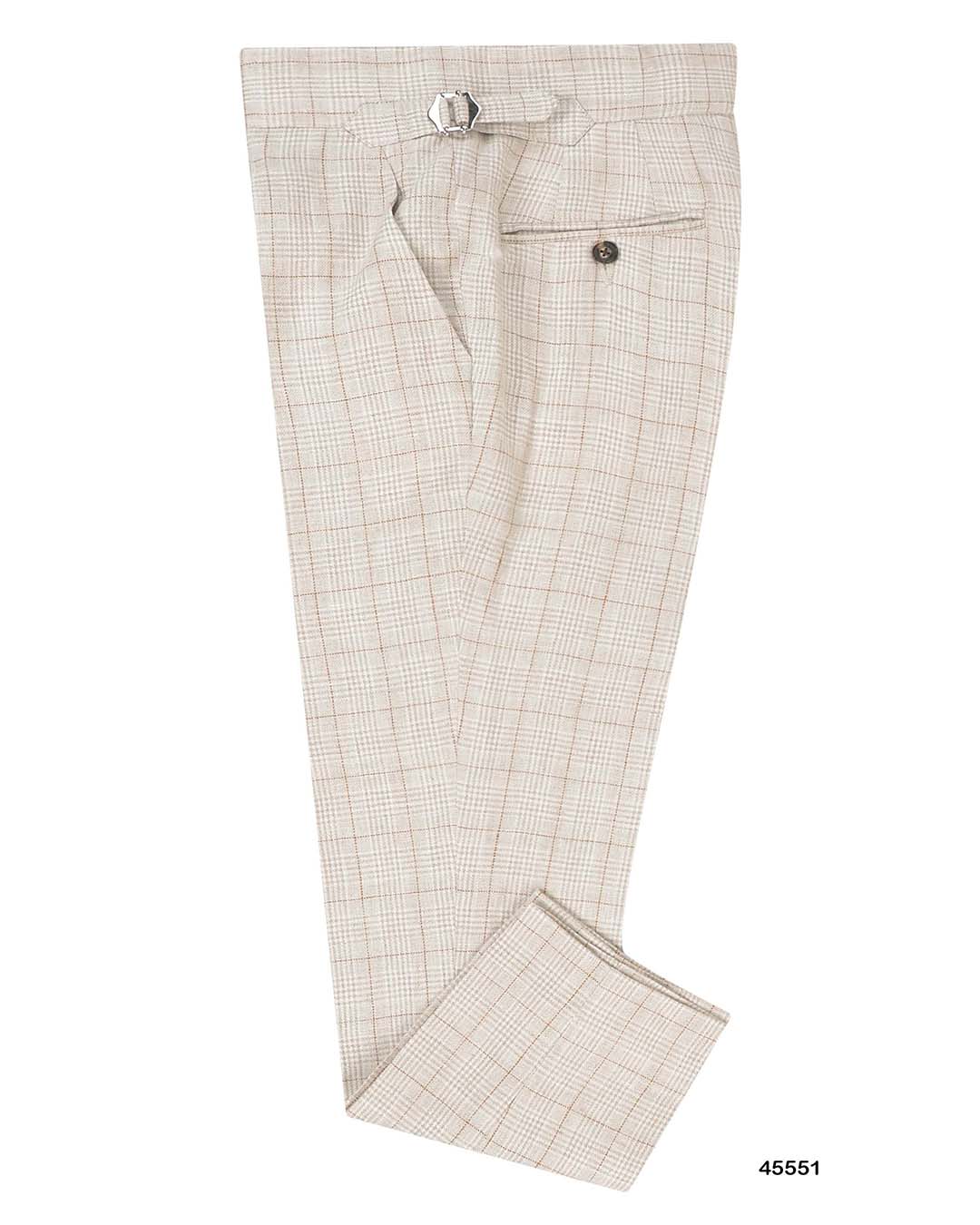 Light Tan Glen Plaid Linen