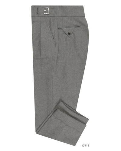 Gurkha-Hose aus ETHomas Wool Cashmere: Hellgraue Wolle