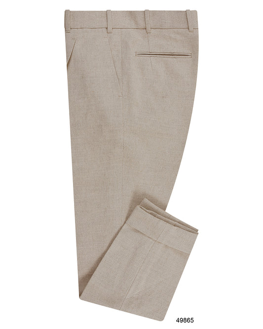Linen Cotton Canvas: Jute Brown High Waisted Pant