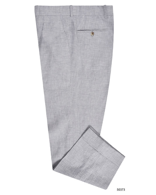 Grey Linen Houndstooth Dress Pant