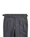 Pantalon Gurkha en laine tropicale fine peignée Dugdale New - Gris