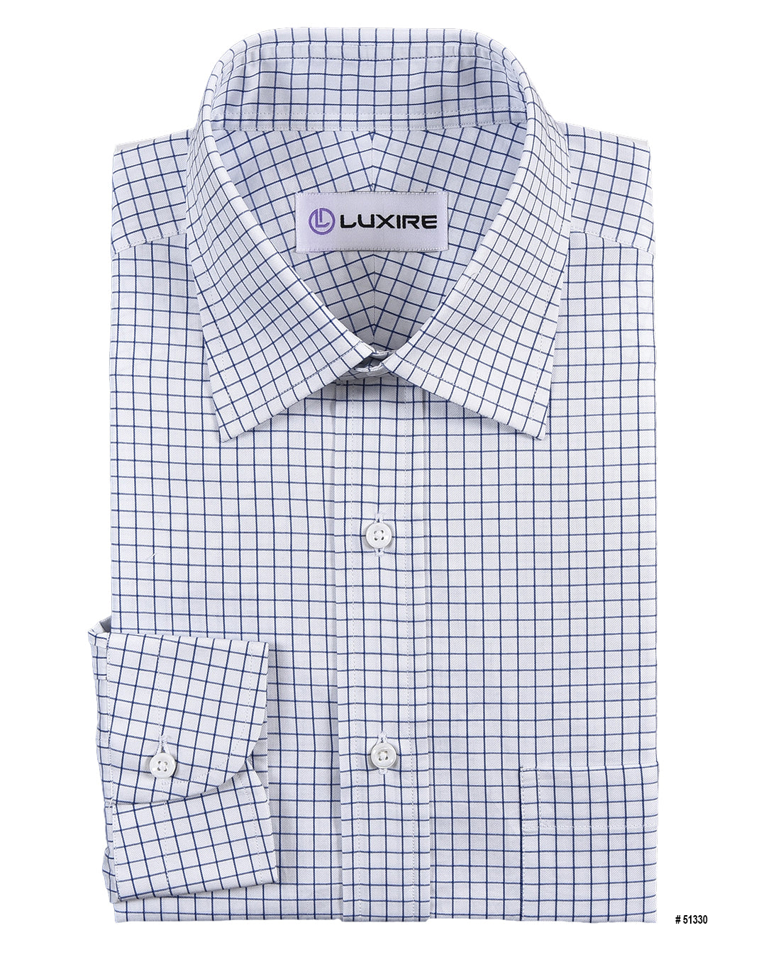 Luxire Presto: Monti Blue Graph Twill Checks Shirt