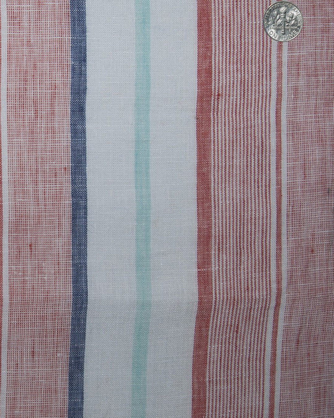 Linen: Blue Green Red Madras Stripes