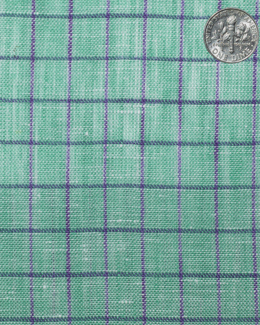 Linen: Persian Green With Pink Blue Pin Graph Checks