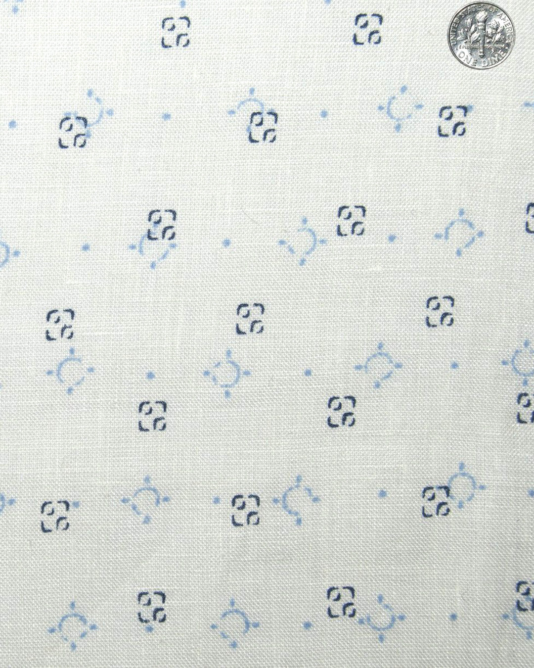 Linen: Blue Navy Printed Geometric