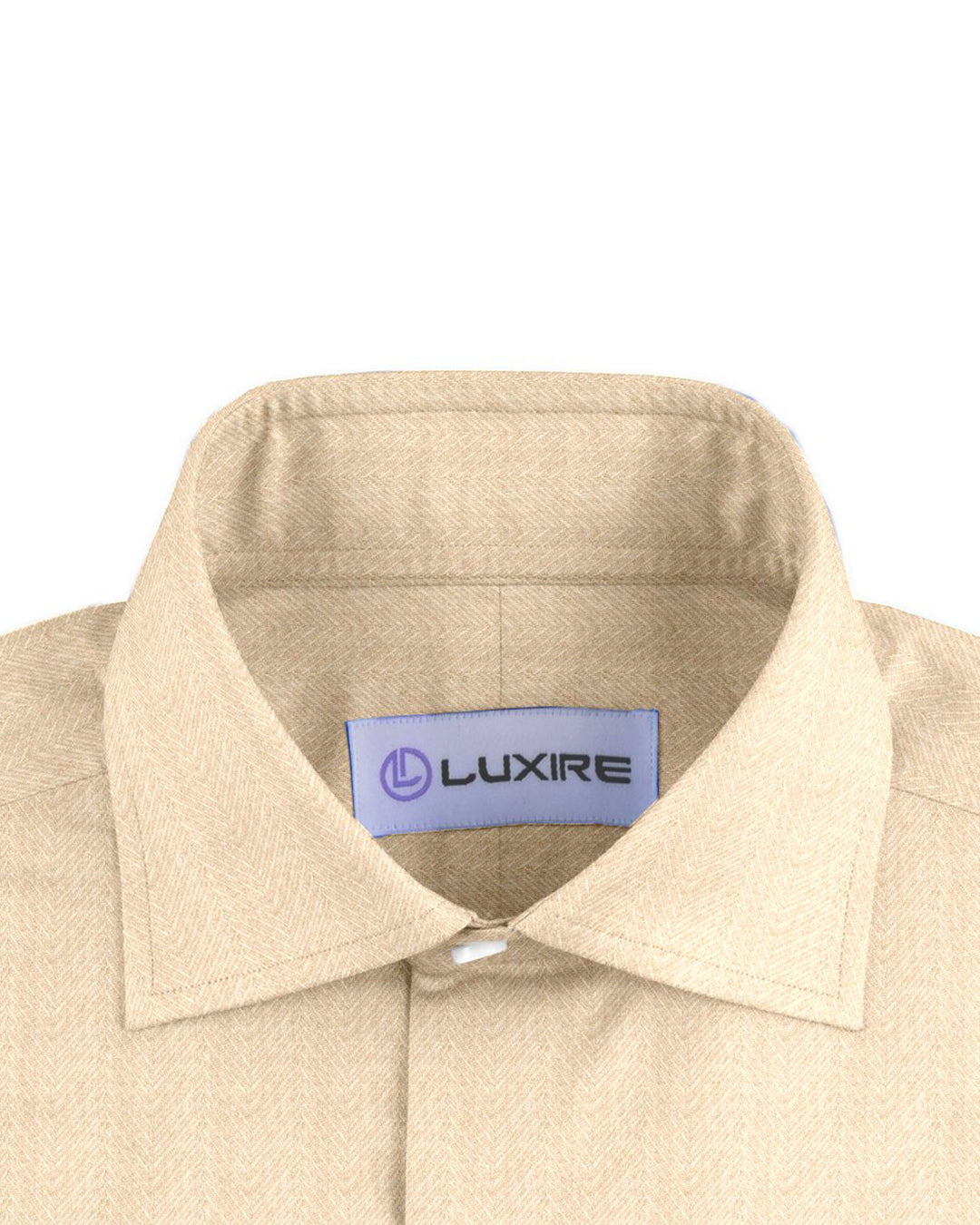 Cashmerello Alumo: Light Beige Cotton Herringbone