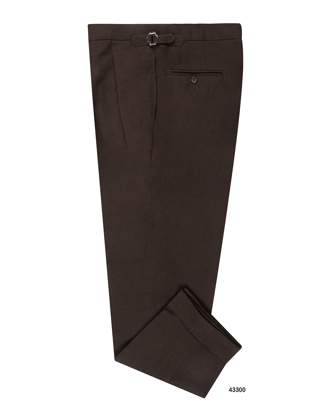 Linen:Brown Plain Pants