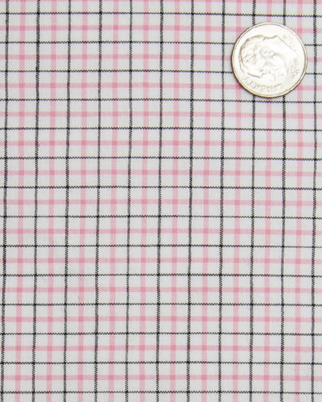 Pink Black Tattersall Checks on White