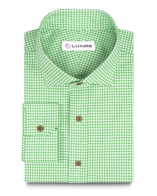 Lincon Green Gingham on White