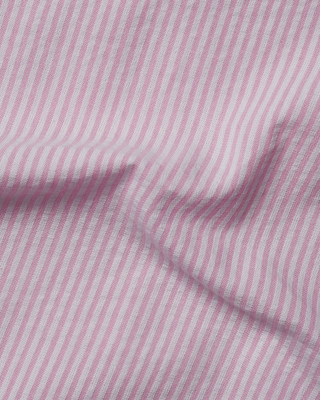 Summer Shirt in Pink White Pin Stripes Seersucker