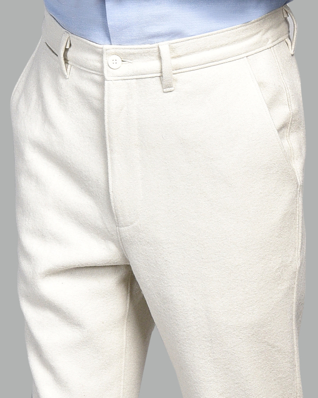 Cream Winter Pant in Recycled Wool