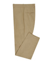 Pantalon habillé en coton beige foncé uni