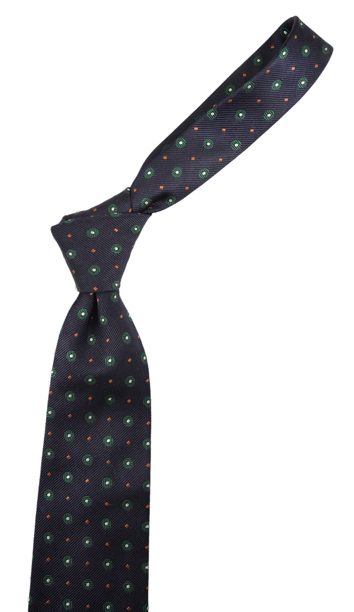 Navy Tie with Green Yellow Dot (6199301252)
