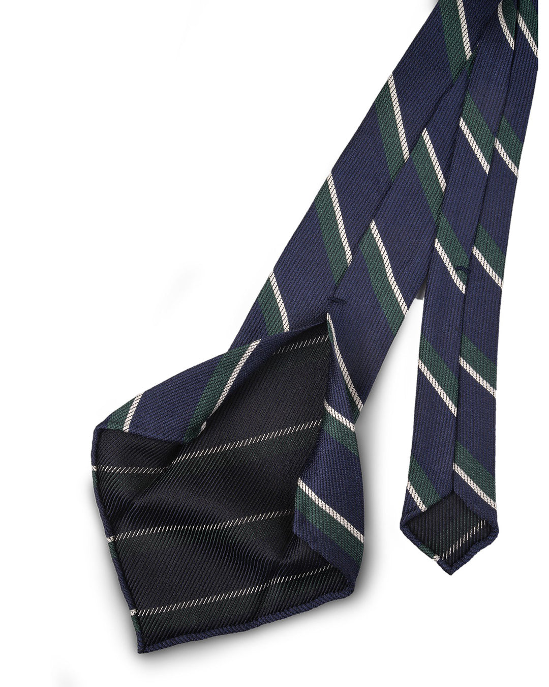 Classic Green Striped Navy Tie