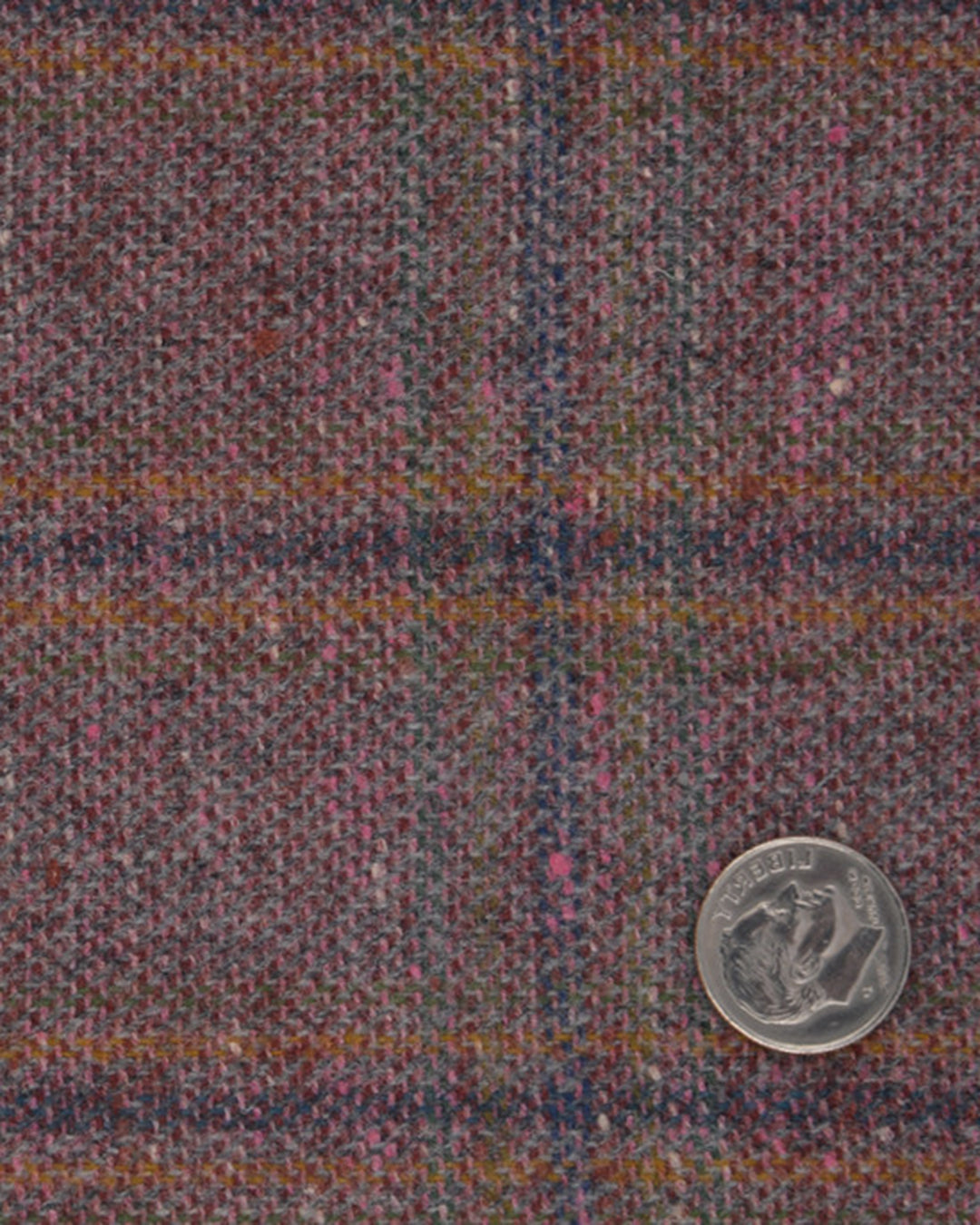 EThomas Wool Silk Cashmere: Maroon Tattersal Windowpane