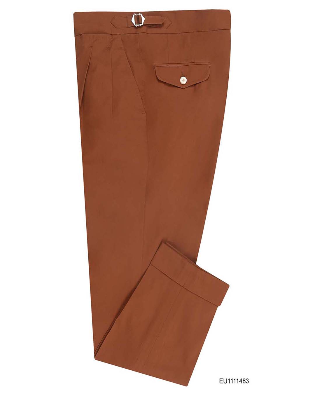 Fresco: Soft Brick Brown Stretch Twill Pants