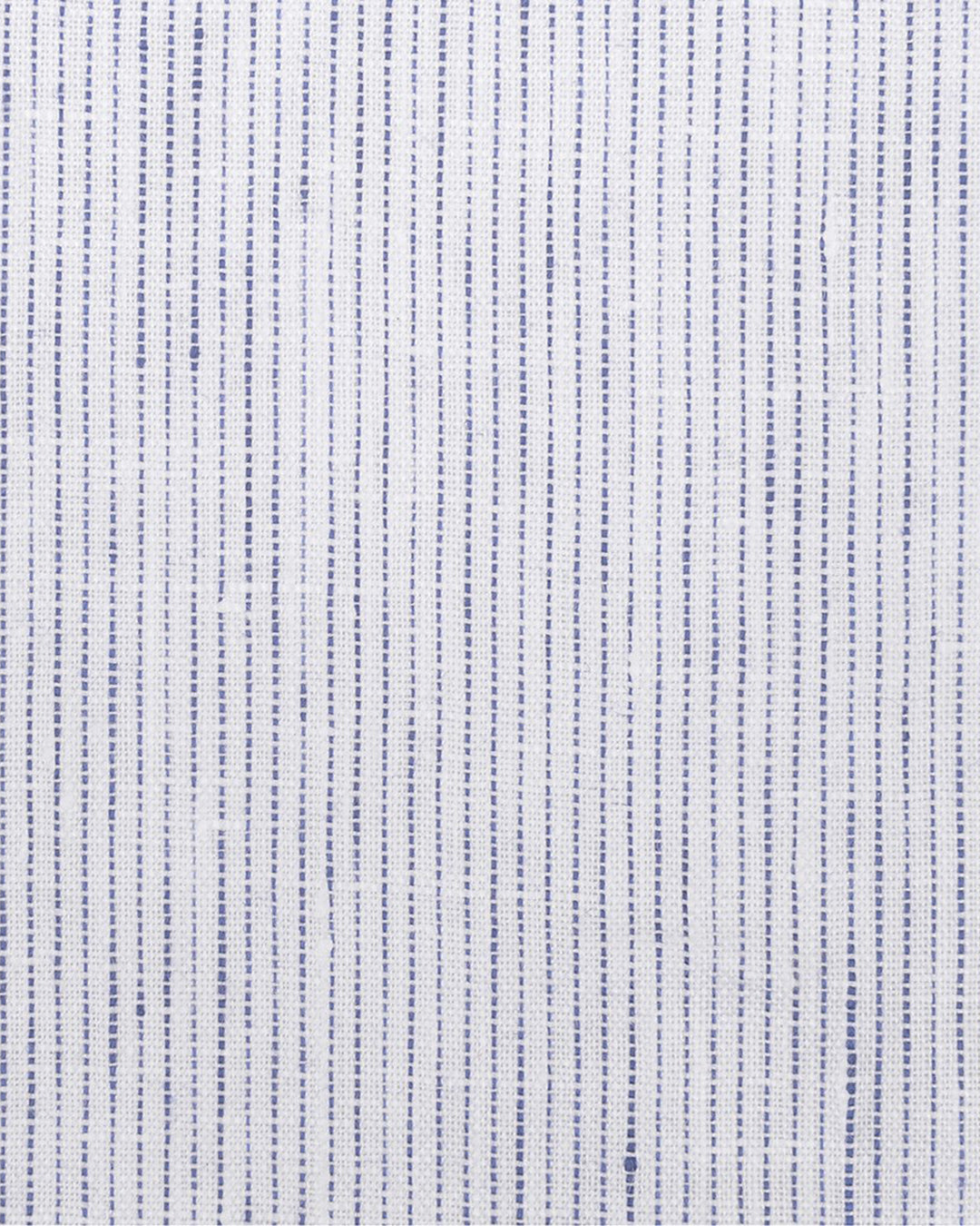 Linen: Ink Blue White Hairline Stripes