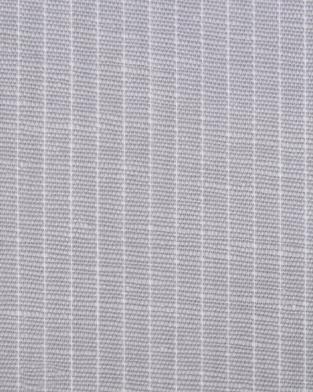 Cotton Linen: White Hairline Stripes On Grey